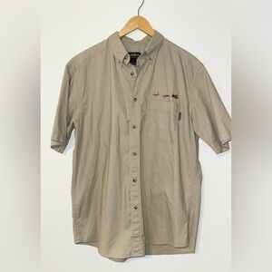 Woolrich Button down fly fishing Khaki Shirt